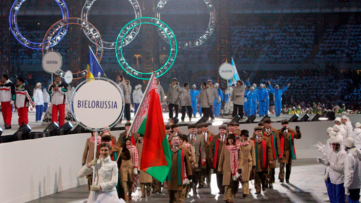 10 февраля 2006 года. Делегация белорусских спортсменов-олимпийцев приняла участие в торжественной церемонии открытия ХХ зимних Олимпийских игр в Турине. Фото Геннадия Семенова