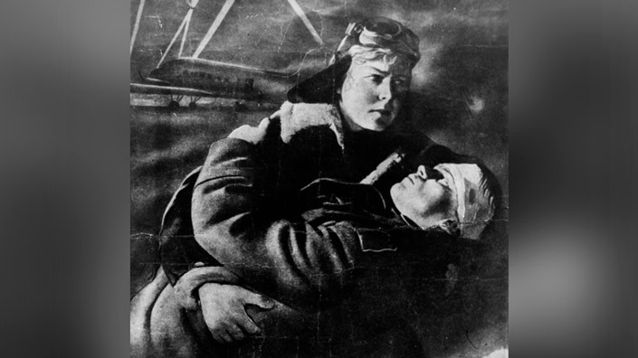 1 февраля 1942 года. Плакат, посвященный О.М. Лисиковой, выпущенный в годы войны. Репродукция Р. Кракова, БЕЛТА
